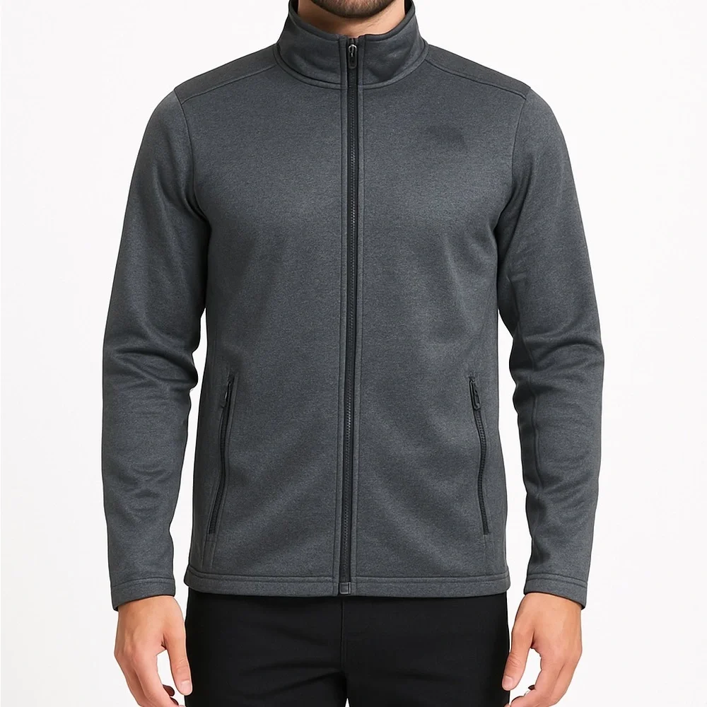 The North Face Size Medium Dark Grey Full Zip Sweatshirt Jacket.